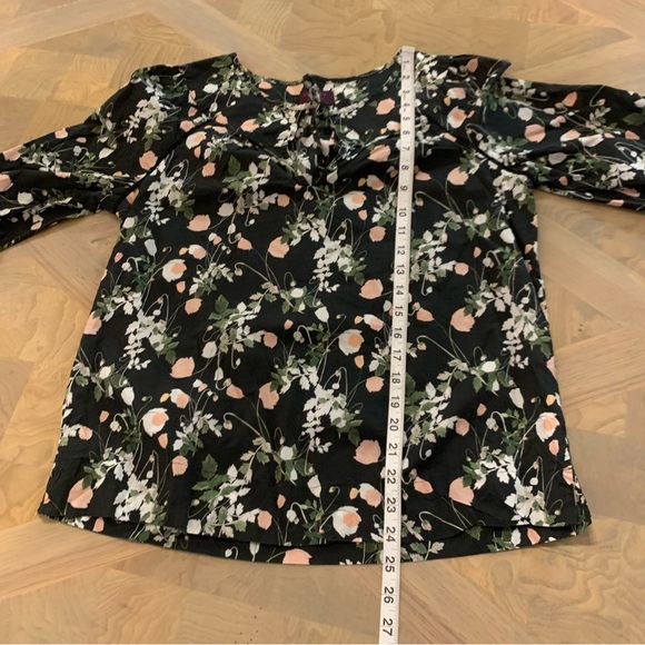 J Crew Liberty Art Fabrics Floral Peasant Blouse Top size Small S Neck Tie - Picture 13 of 13